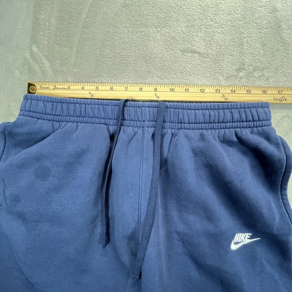 Nike Sportswear Club Fleece Sweatpants Mens Large Blue Swoosh Logo Drawstring